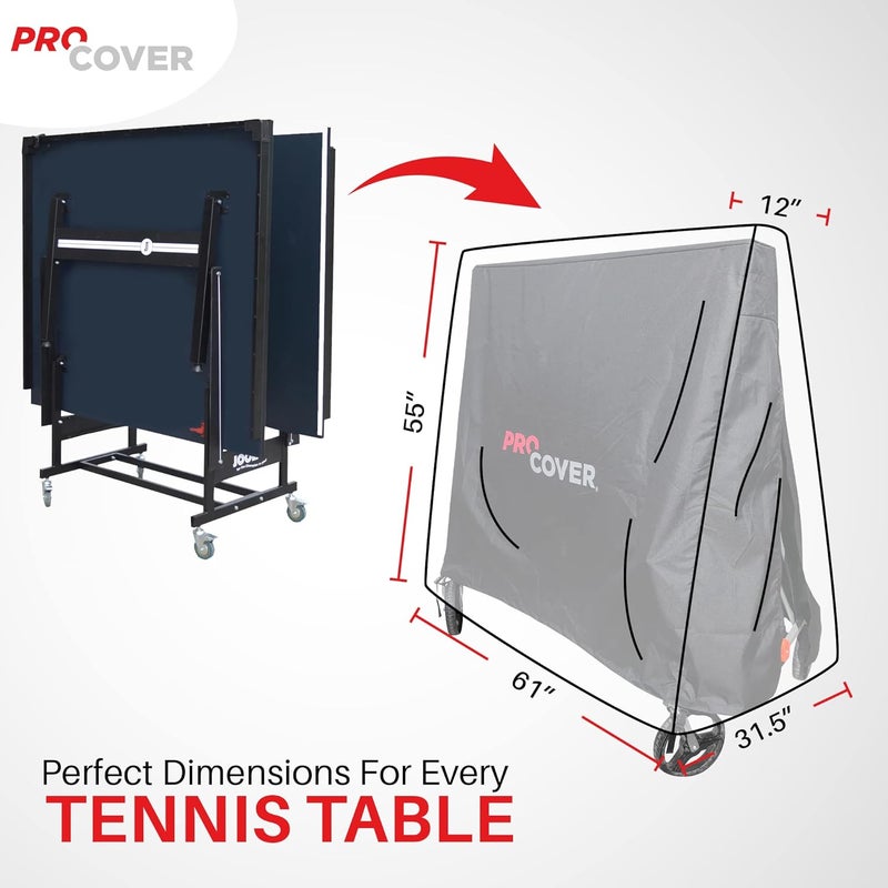 ProCover Professionnal Ping Pong Table Cover. Premium Quality. Ultra-Resistant and Waterproof for Outdoor and Indoor use. Oxford 600D strong fabric. Universal tennis table cover. - Image 5